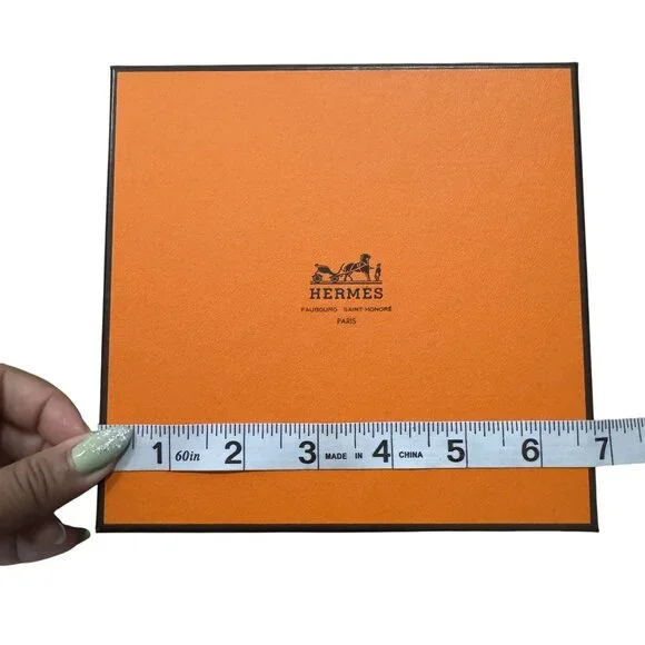 Hèrmes Authentic Empty Tie Gift Jewelry Accessory Container Box Size 6.7x6.5x1 - Picture 5 of 7